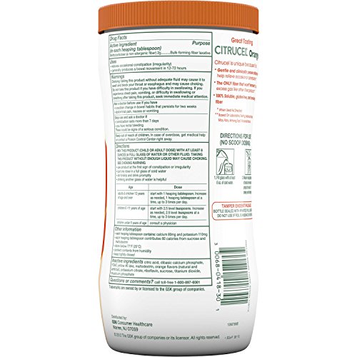 Citrucel Powder Orange Flavor Fiber Therapy for Occasional Constipation Relief, 30 ounce - Image 3