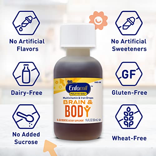 Enfamil Baby Vitamin Poly-Vi-Sol with Iron Multivitamin Supplement Drops for Infants and Toddlers, 50 mL dropper Bottle, Pack of 3 - Image 6