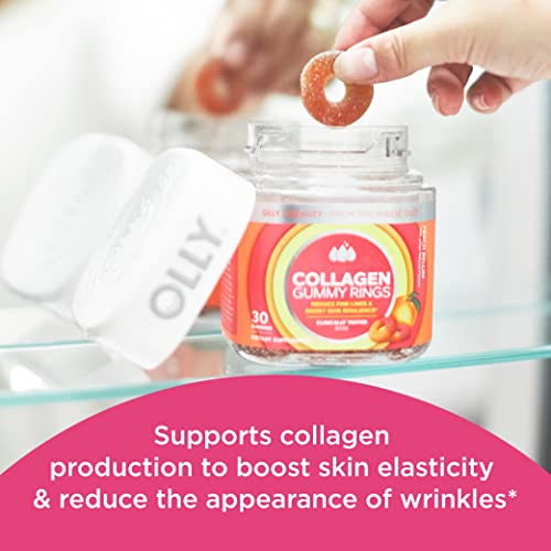OLLY Collagen Gummy Rings, 2.5g of Clinically Tested Collagen, Boost Skin Elasticity & Reduce Wrinkles, Adult Supplement, Peach Flavor, 30 Count - Image 3