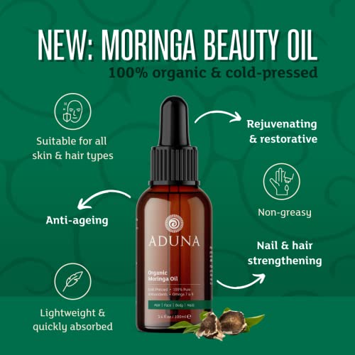 Aduna Organic Moringa Oil | 100% Natural Cold-Pressed for Skin, Hair & Nails | Multi-Purpose Moisturizing Beauty Oil With Antioxidants & Emollients | Lightweight & Fast-Absorbing | 100ml - Image 5