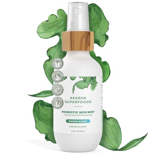 Akasha Prebiotic Skin Mist 3.4oz I Organic Facial Mist, Sea Kelp Extract, Face Spray for Naturally Restoring