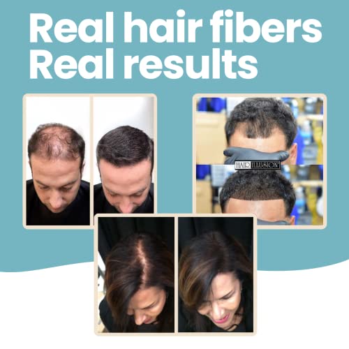 Hair Illusion Dark Brown Real Hair Fibers for Thinning Hair - 100% Natural Texture, Non Synthetic Hair Fibers - Bald Spot Cover Up for Women & Men - 18 Gram - Image 5