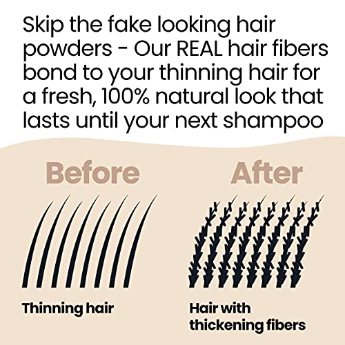 Hair Illusion Dark Brown Real Hair Fibers for Thinning Hair - 100% Natural Texture, Non Synthetic Hair Fibers - Bald Spot Cover Up for Women & Men - 18 Gram - Image 6