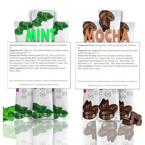 'Opu Probiotics Mint Instant-Dissolve - One Month Supply - 5 Billion CFU's - Men, Women & Children w/Prebiotics Sugar Free, Gluten Free, Non GMO - Image 3