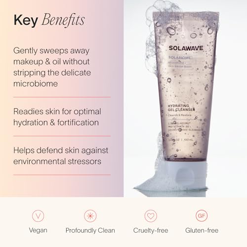 Solawave Probiotic Gel Facial Cleanser with Prebiotics and Pro Vitamin B5, Hydrating and Soothing Formula to Remove Makeup and Reduce Blemishes - Non-Comedogenic for All Skin Types (3.4 FL OZ) - Image 4