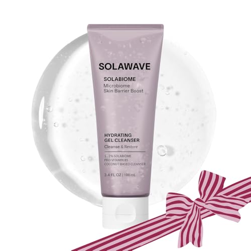 Solawave Probiotic Gel Facial Cleanser with Prebiotics and Pro Vitamin B5, Hydrating and Soothing Formula