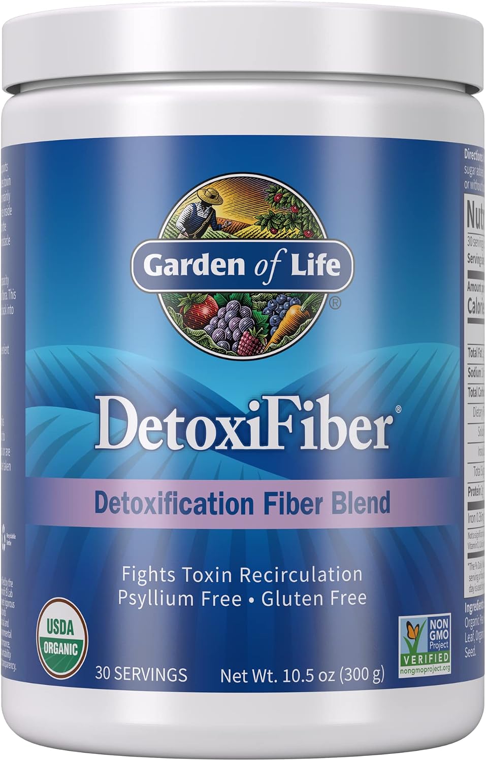 Garden of Life Organic DetoxiFiber Unflavored Fiber Powder, 30 Servings