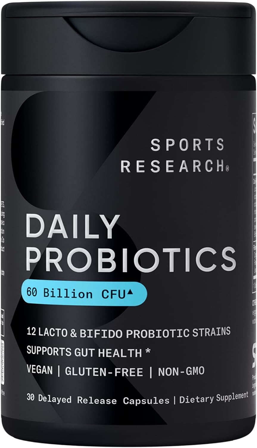 Sports Research® Daily Probiotics 60 Billion CFU w/Prebiotics, 30 Count
