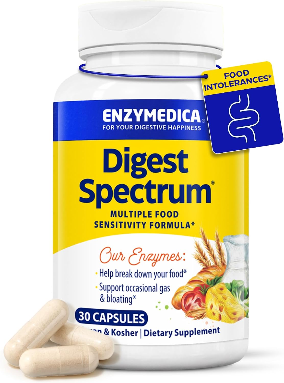 Enzymedica Digest Spectrum – Helps Gas & Bloating – 30 Capsules