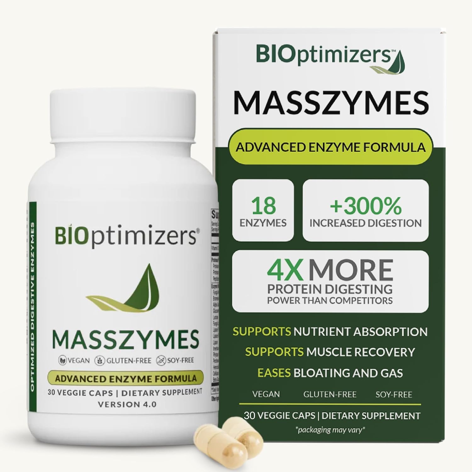 BIOptimizers MassZymes – Complete Digestive Enzymes Supplement for Gut Health – Bloating