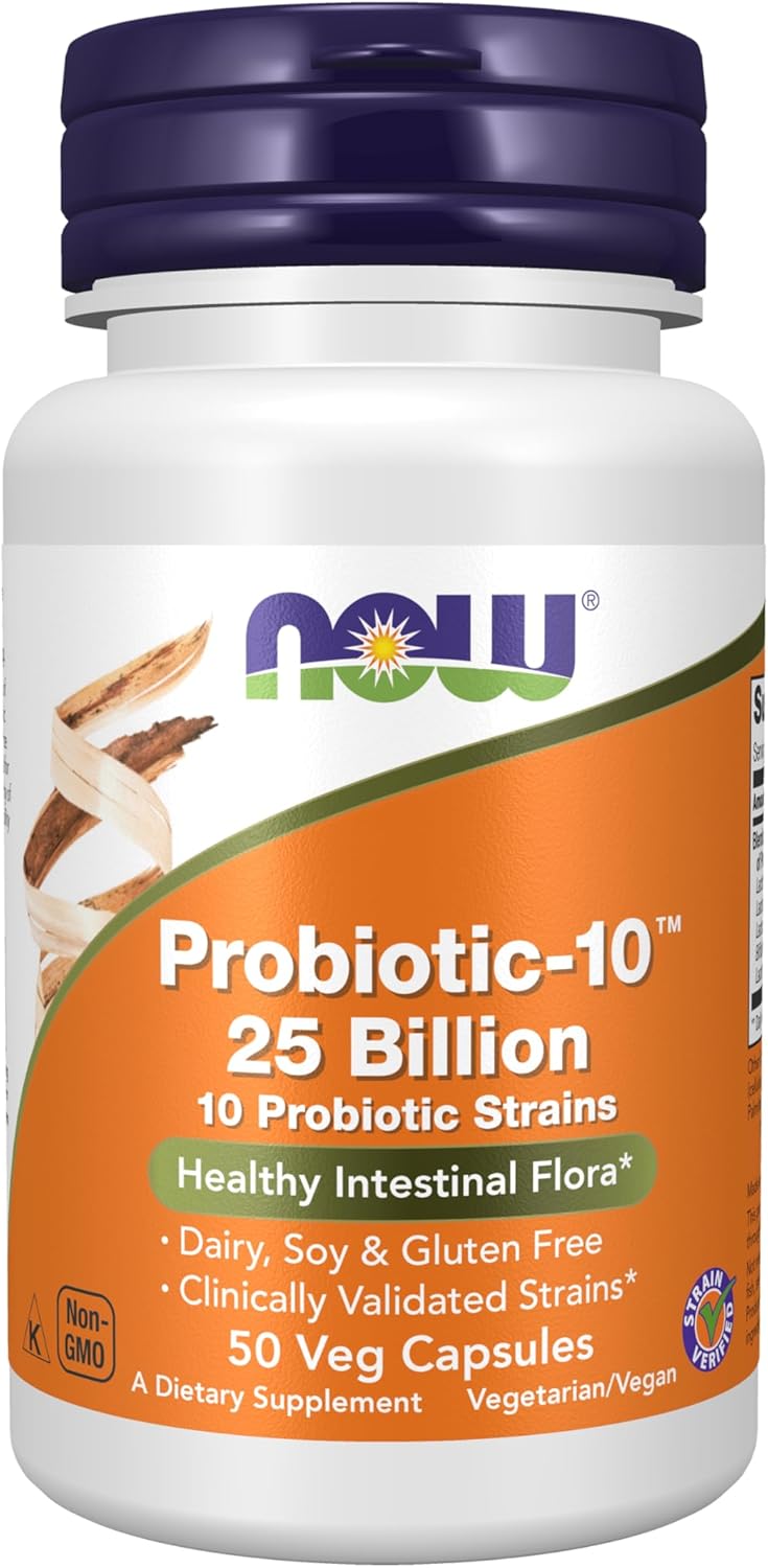 NOW Foods Supplements, Probiotic-10™, 25 Billion, with 10 Probiotic Strains, Dairy, Soy and Gluten