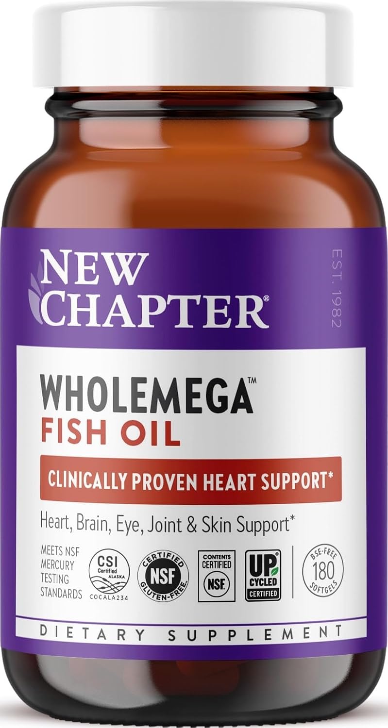 New Chapter Wholemega Wild Alaskan Salmon Oil, 180 Softgels