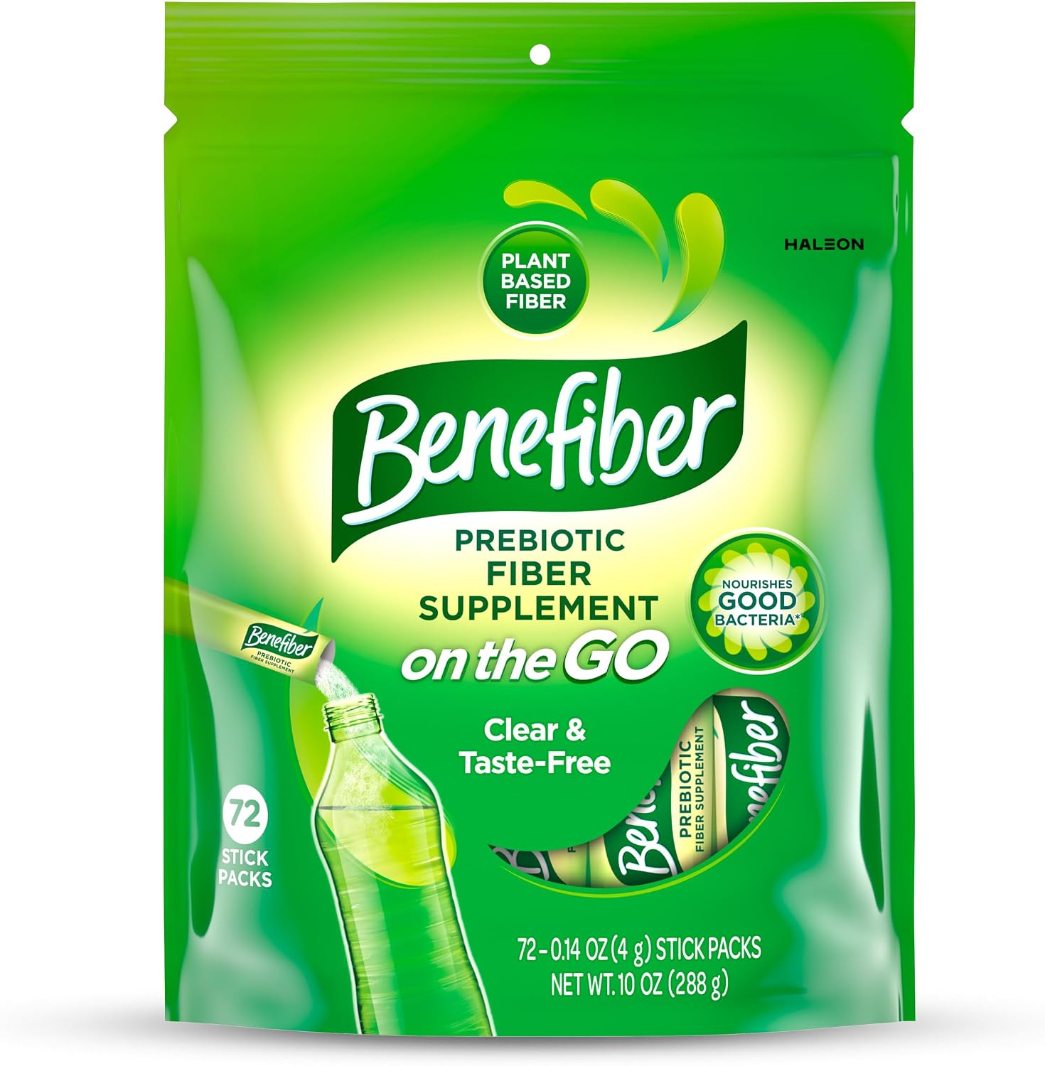 Benefiber Prebiotic Fiber Supplement Powder, Unflavored, 72 Stick Packs