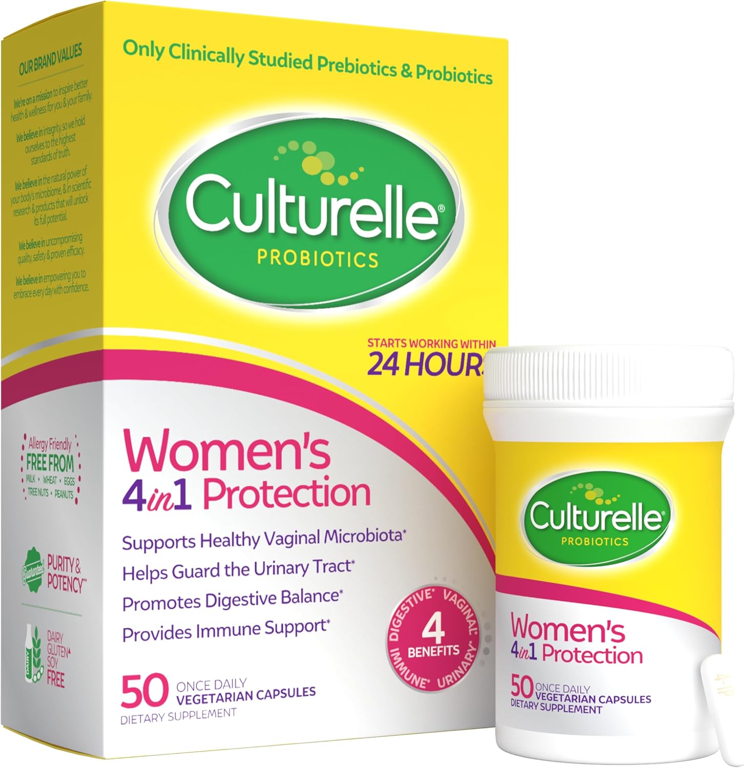 Culturelle Probiotics for Women with Prebiotics, 4-in-1 Benefits, 50 Count