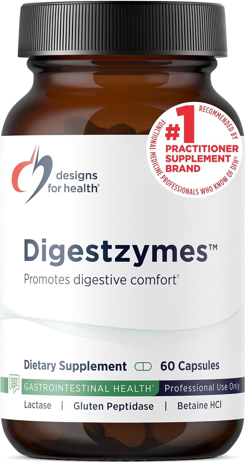 Designs for Health Digestzymes – Digestive Enzymes + Betaine Hydrochloride for Gas & Bloating