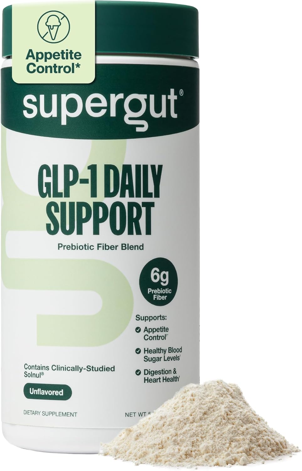 Supergut GLP1 Daily Support – High Fiber GLP-1 Supplement Powder for Women & Men – Sugar-Free