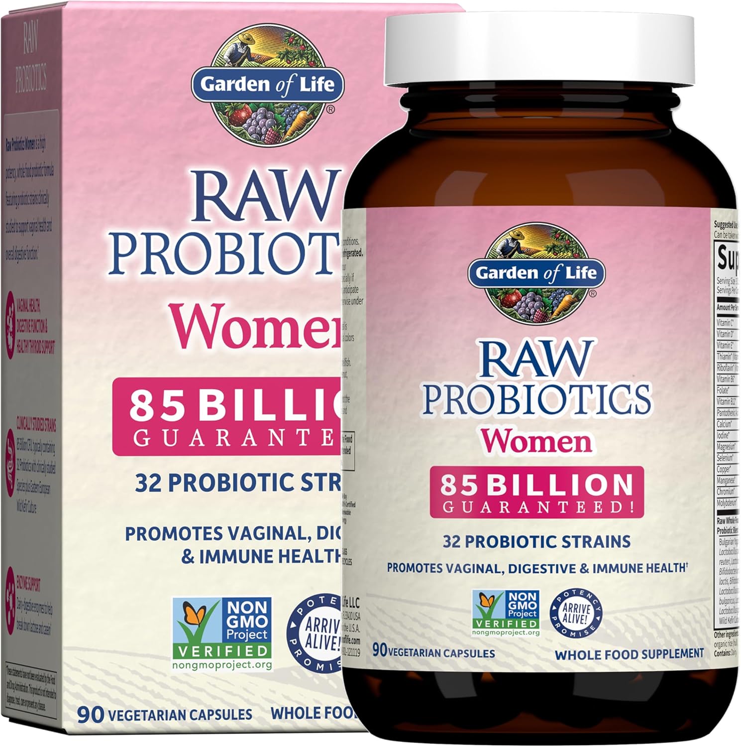Garden of Life Raw Probiotics Women, 85 Billion CFU, 90 Vegetarian Capsules