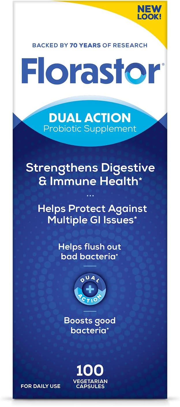 Florastor Probiotic for Digestive and Immune Health, 100 Capsules