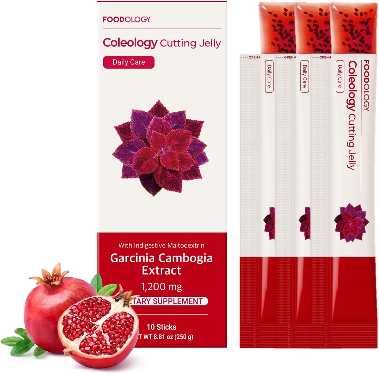FOODOLOGY Coleology Cutting Stick Jelly (Pomegranate), 30 Sticks