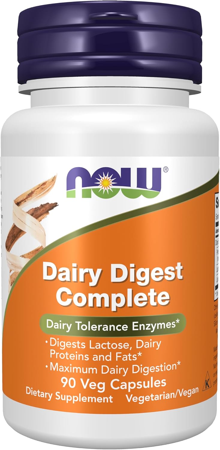 NOW Foods Supplements, Dairy Digest Complete, Digests Lactose, Dairy Proteins and Fats*, Dairy Tolerance