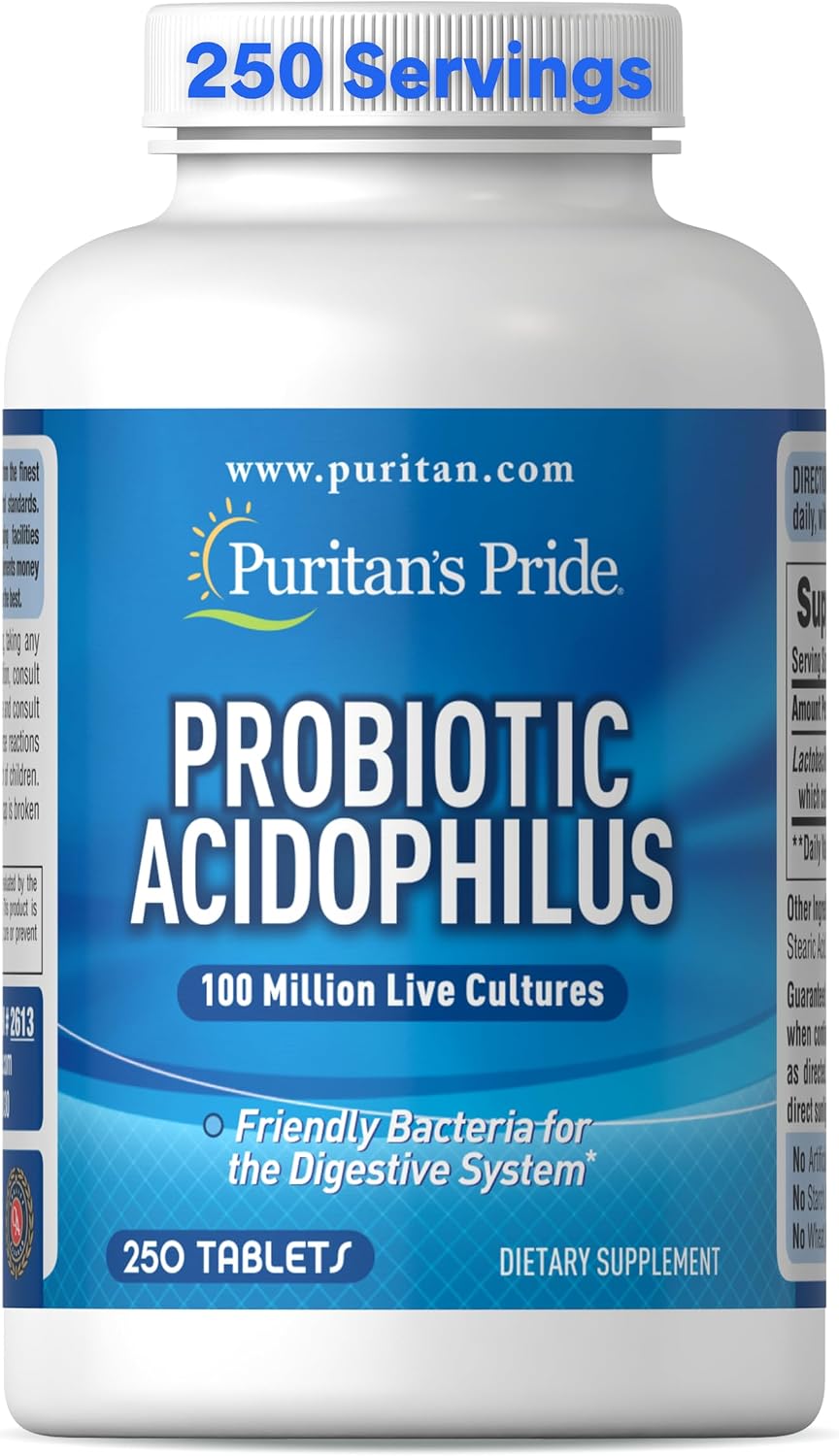 Puritan’s Pride Daily Probiotic Acidophilus, 8 Month Supply, 250 Tablets