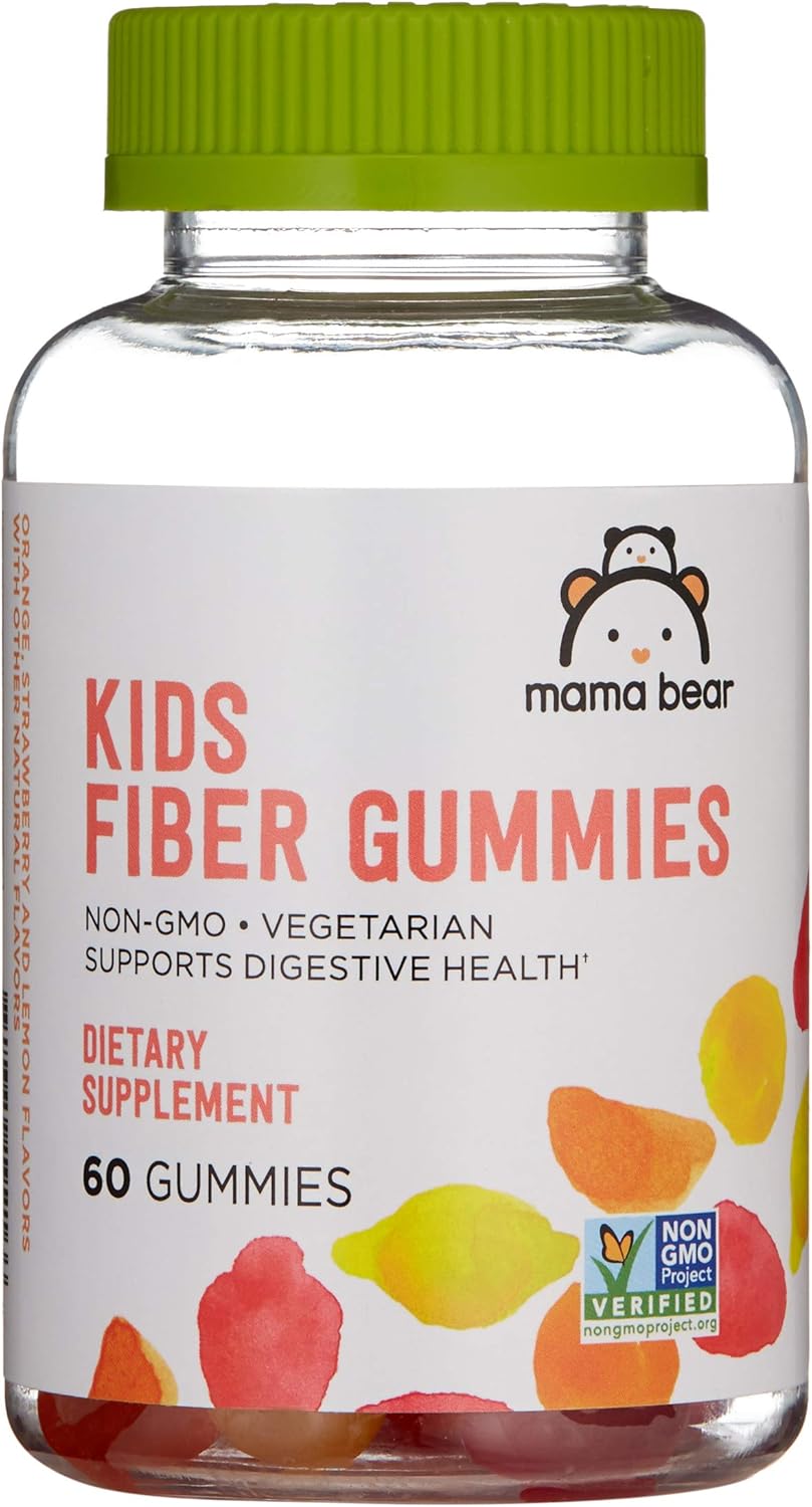 Amazon Brand – Mama Bear – Kids Fiber Gummies – Supports Digestive Health, Orange,