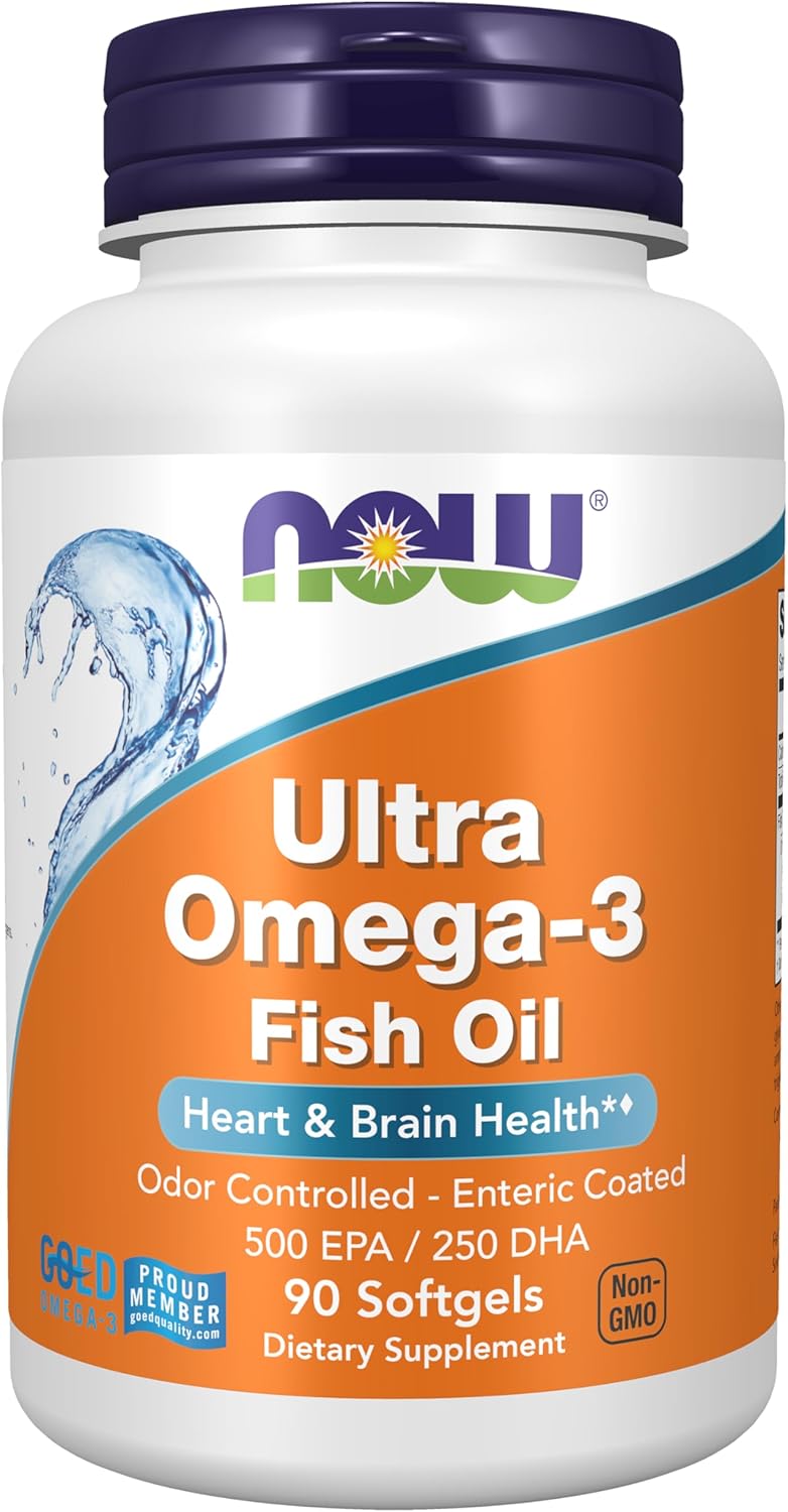 NOW Foods Supplements, Ultra Omega-3 Molecularly Distilled and Enteric Coated, 90 Softgels
