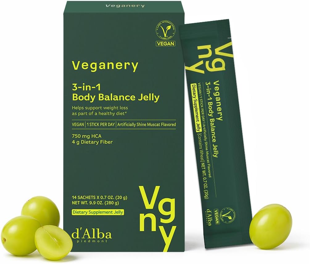 3-in-1 Body Balance Jelly 14 Sticks – Vegan Garcinia Cambogia & Dietary Fiber Supplement, Zero