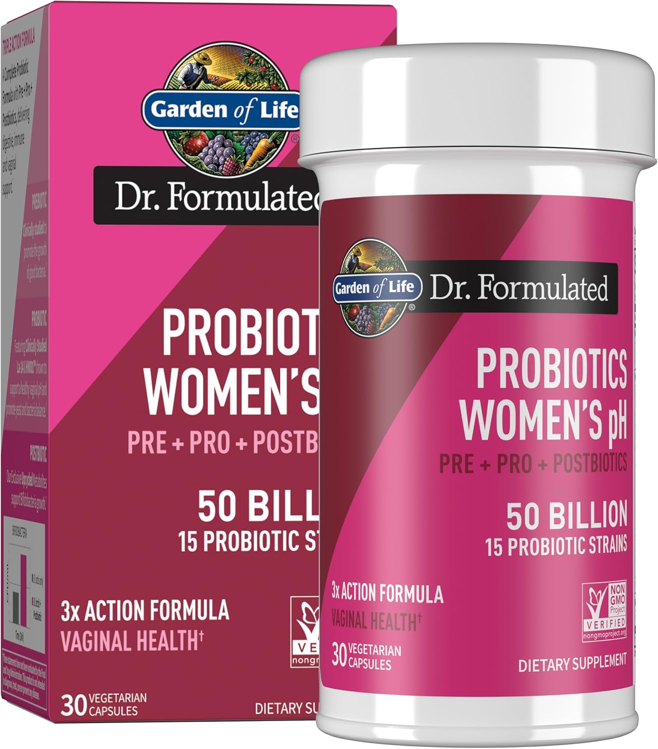 Garden of Life Dr. Formulated Pre, Post & Probiotics, Women’s pH, 50B, 30ct