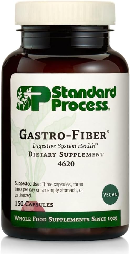 Standard Process Gastro-Fiber, Prebiotic Digestive Supplement, 150 Capsules