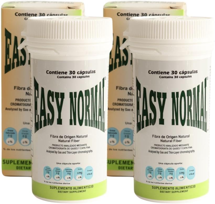 Easy Normal by Easy Figure | 2-Pack Natural Fiber Capsules (30 Each) | Apoyo Digestivo Natural | 60 Capsules