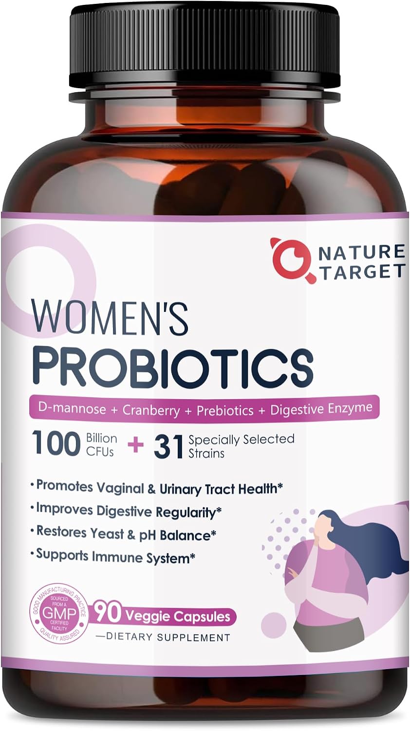 NATURE TARGET Probiotics for Women, 100 Billion CFU, 90 Veggie Capsules