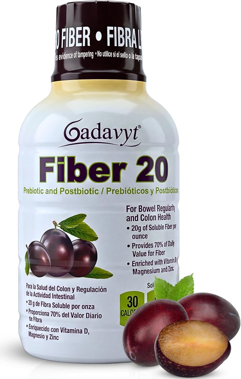 Fiber 20 – High Fiber Supplement for Women & Men, 20g Liquid Soluble Fiber/Serving, Prebiotic