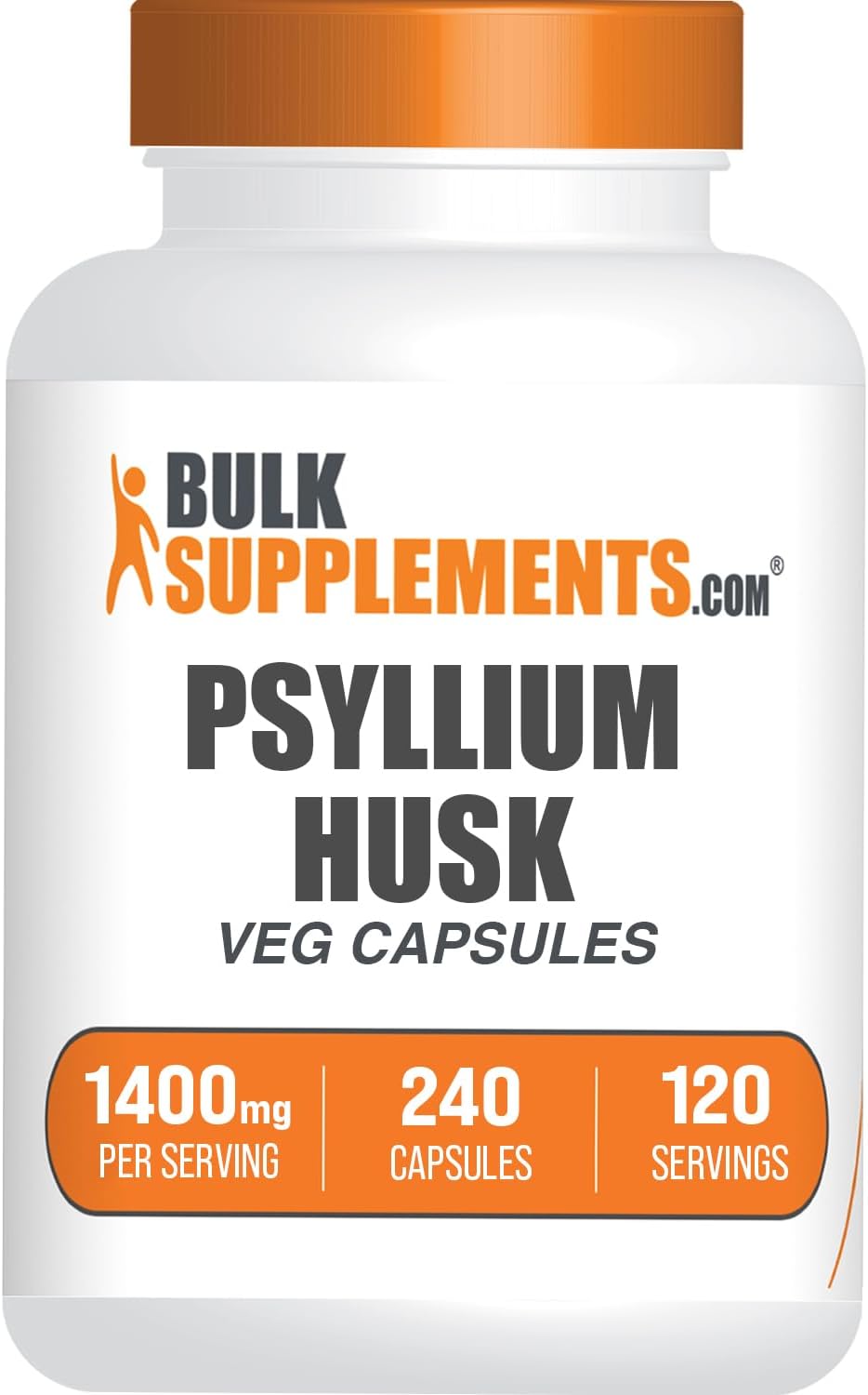 BulkSupplements.com Psyllium Husk Capsules – Psyllium Supplement, Psyllium Husk Fiber – Vegan