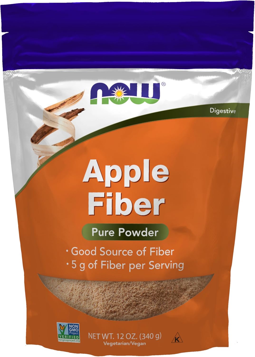 NOW Supplements, Apple Fiber Powder, Non-GMO Project Verified, 12 oz