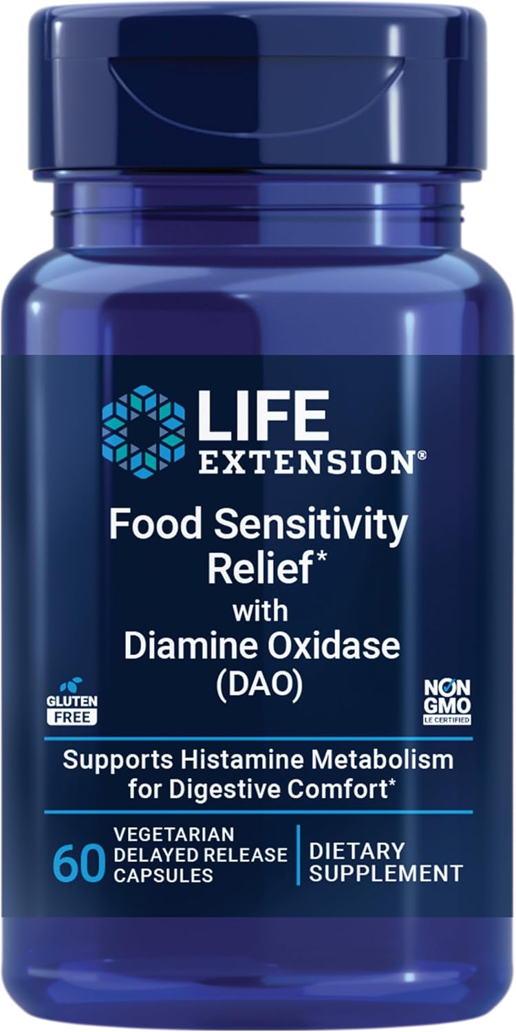 Life Extension Food Sensitivity Relief with DAO, 60 Capsules