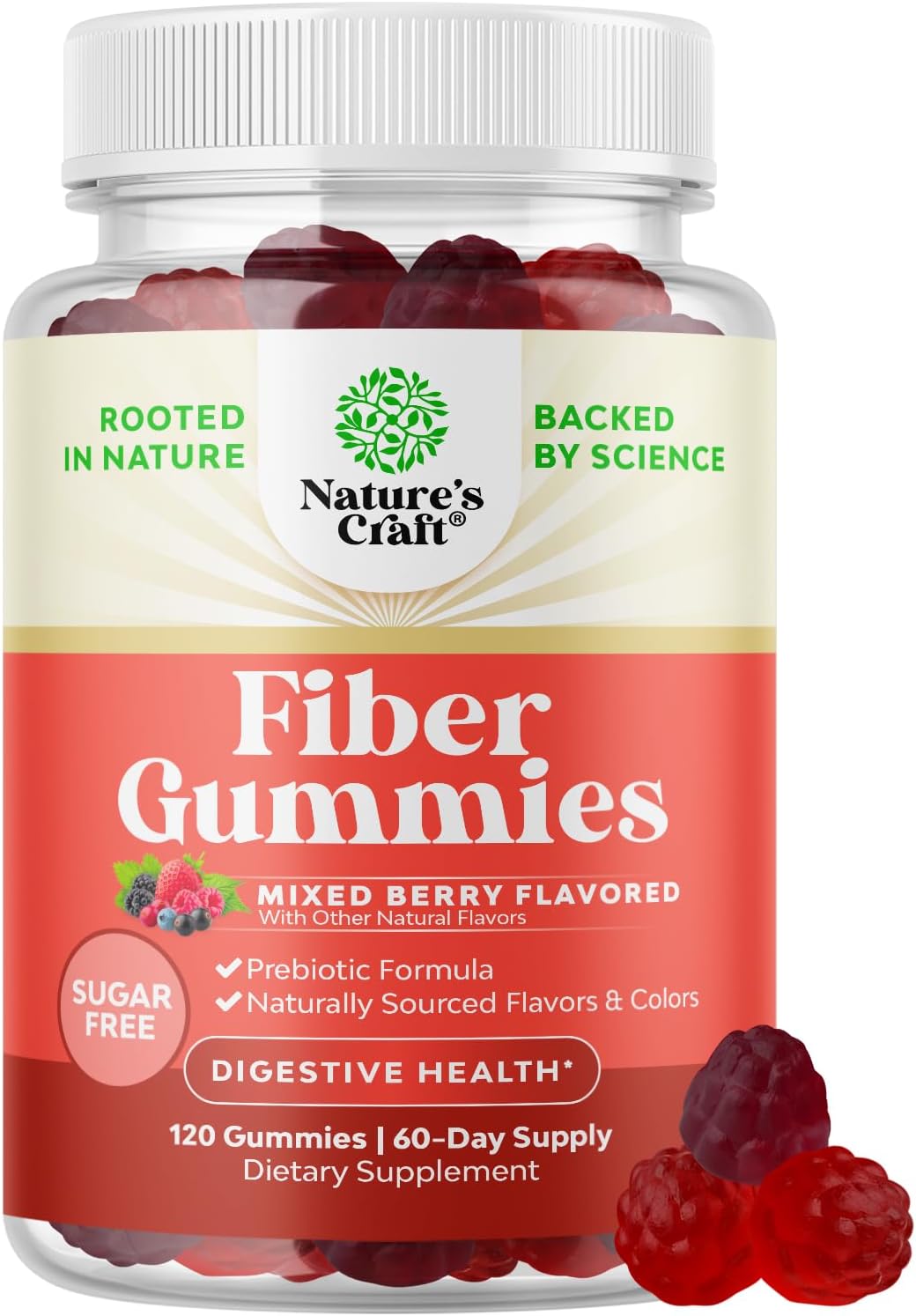 Fiber Gummies for Adults – Chicory Root Supplement with Prebiotic Support for Gut & Digestive
