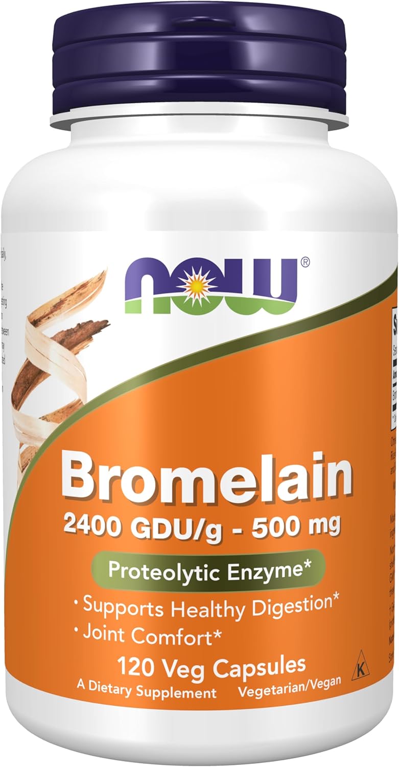 NOW Foods Supplements, Bromelain (Natural Proteolytic Enzyme) 2,400 GDU/g – 500 mg, Natural Proteolytic