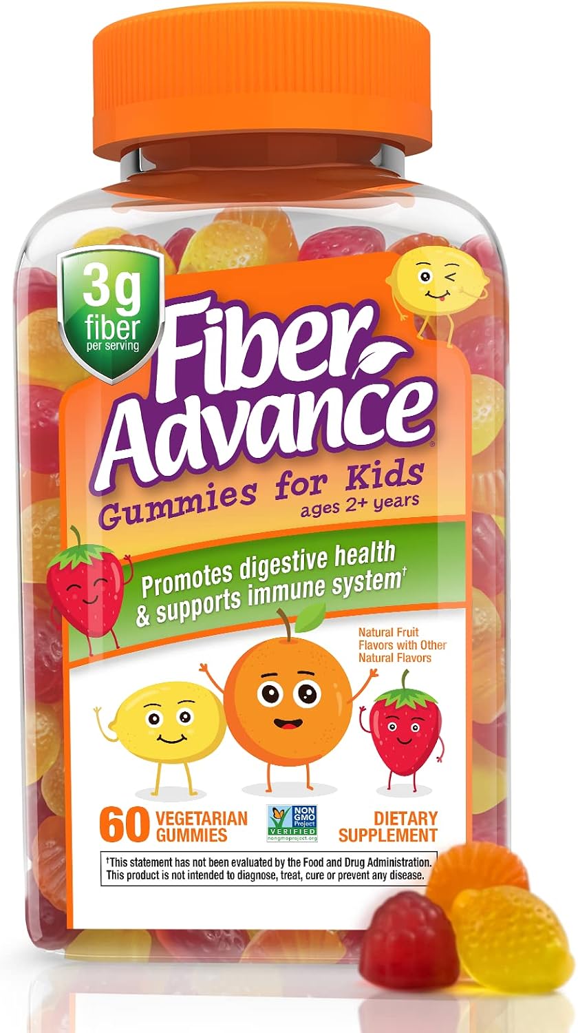 Fiber Advance Gummies for Kids | 100% Plant Based Fiber Supplements for Digestive Health | Prebiotic