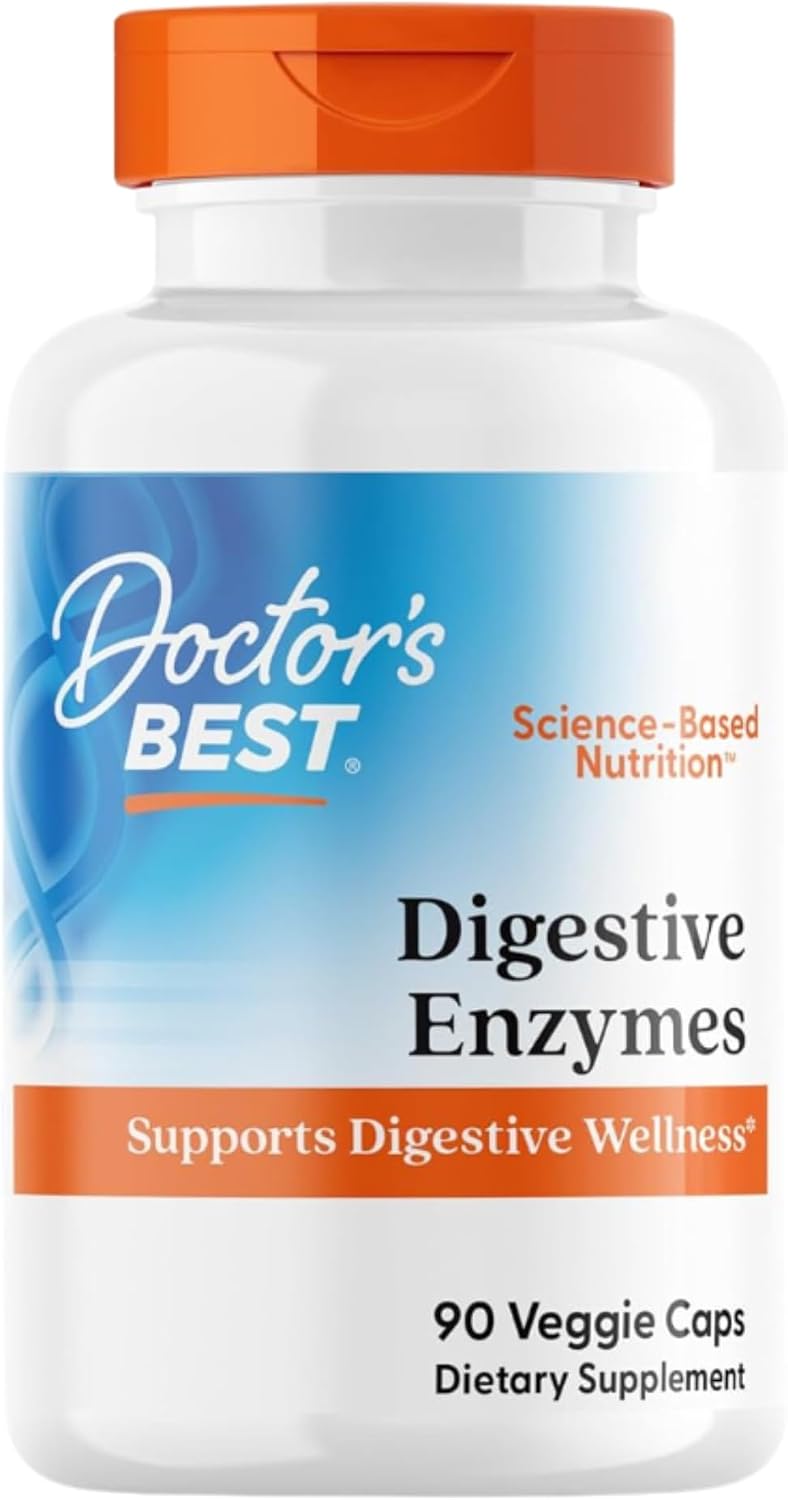 Doctor’s Best Digestive Enzymes, Non-GMO, Vegetarian, Gluten Free, 90 Veggie Caps
