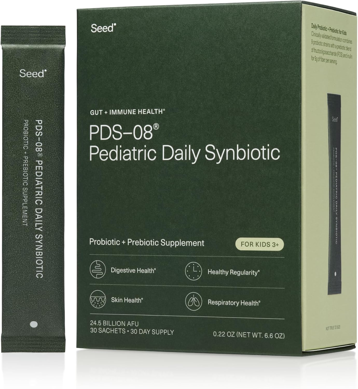 Seed PDS-08 Pediatric Daily Synbiotic – Probiotic + Prebiotic – 30 Days