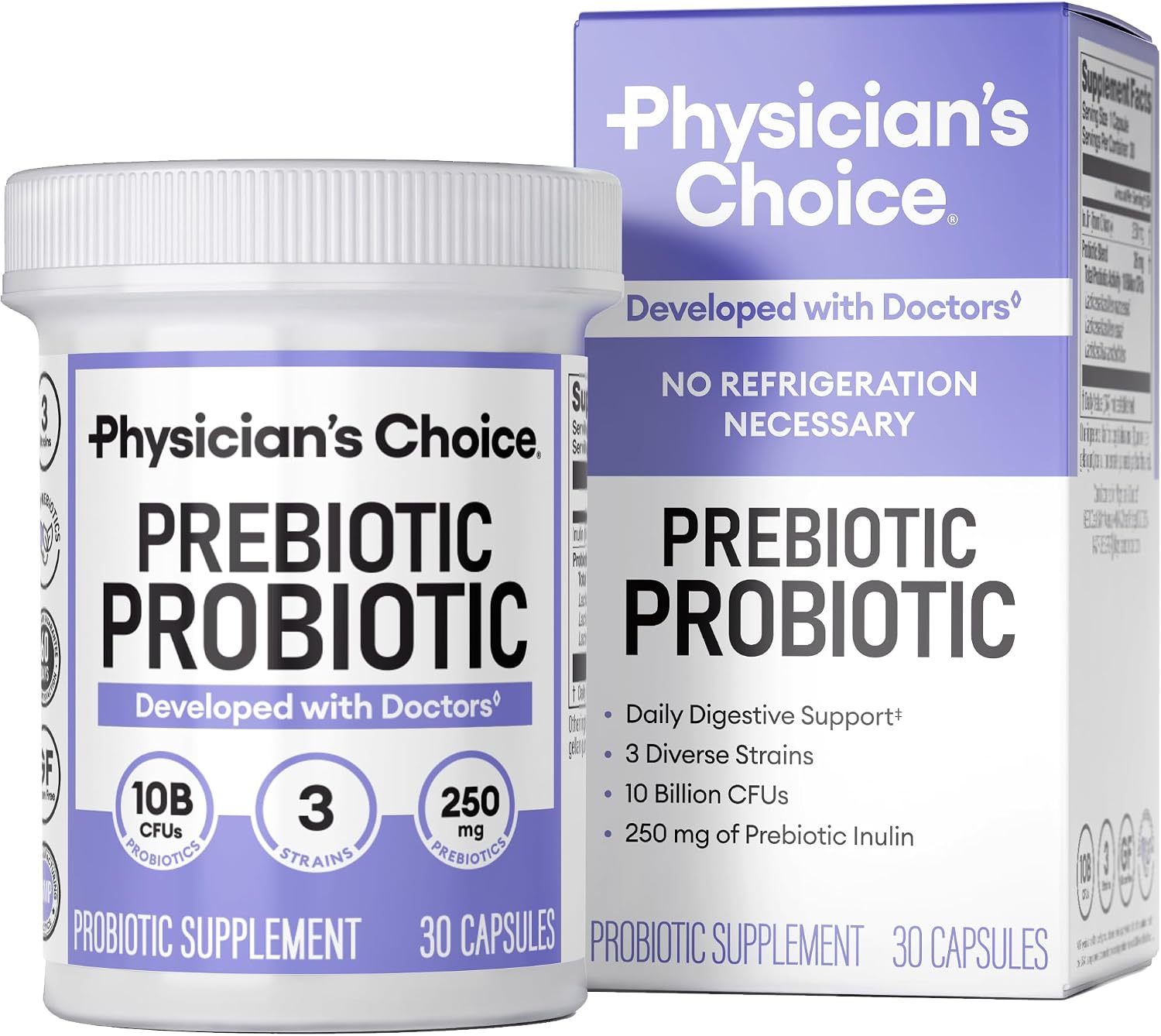 Physician’s CHOICE Prebiotic-Probiotic – Multi-Strain Probiotics & Synergistic Prebiotics