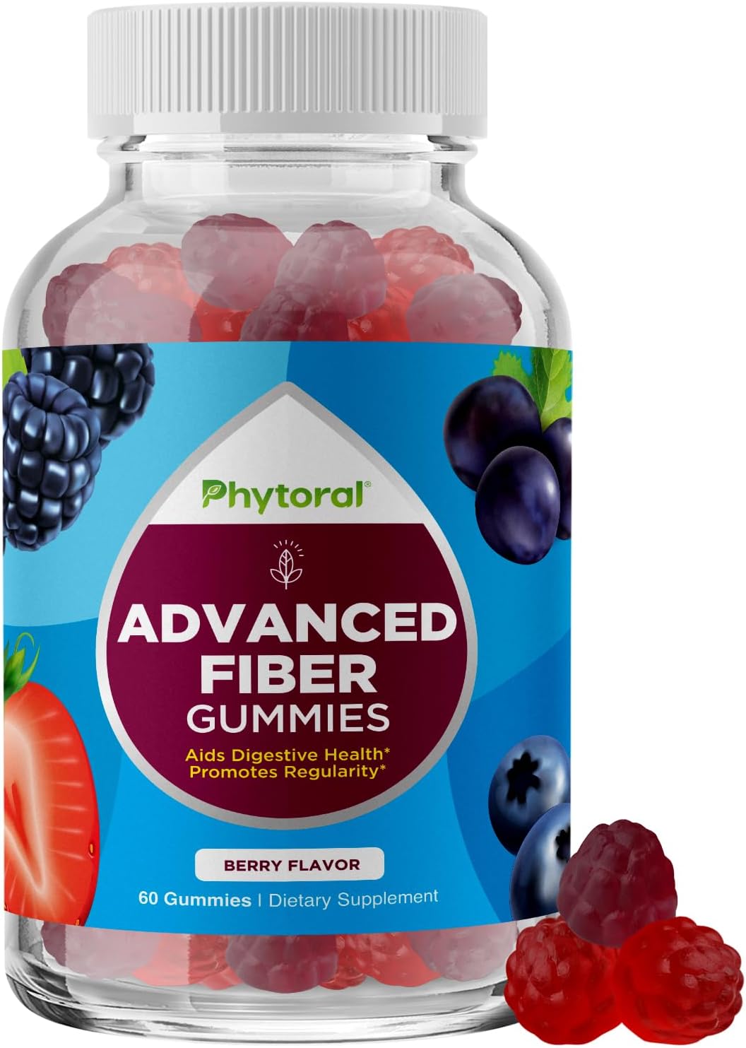 Advanced Fiber Gummies for Adults – Chicory Root Supplement with Prebiotic Support & Coconut