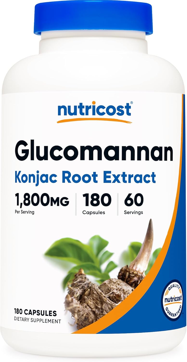 Nutricost Glucomannan 1,800mg Per Serving, 180 Capsules, Gluten-Free
