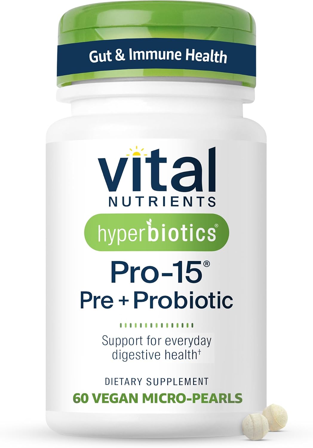 Vital Nutrients Pro-15 Pre & Probiotics, Digestive Health Support, 60 Count