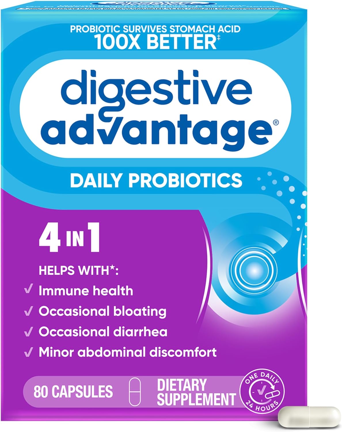 Digestive Advantage Probiotics for Digestive Health, Daily Probiotics for Women & Men, Supports