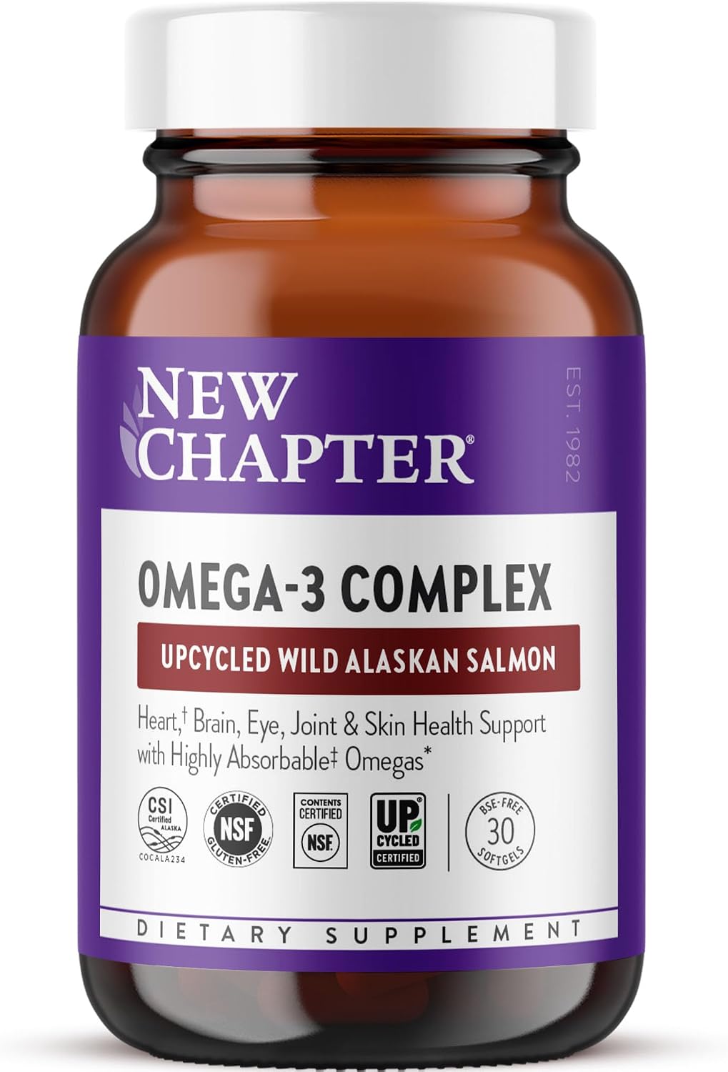 New Chapter Omega-3 Complex Fish Oil Supplement, 30 Count