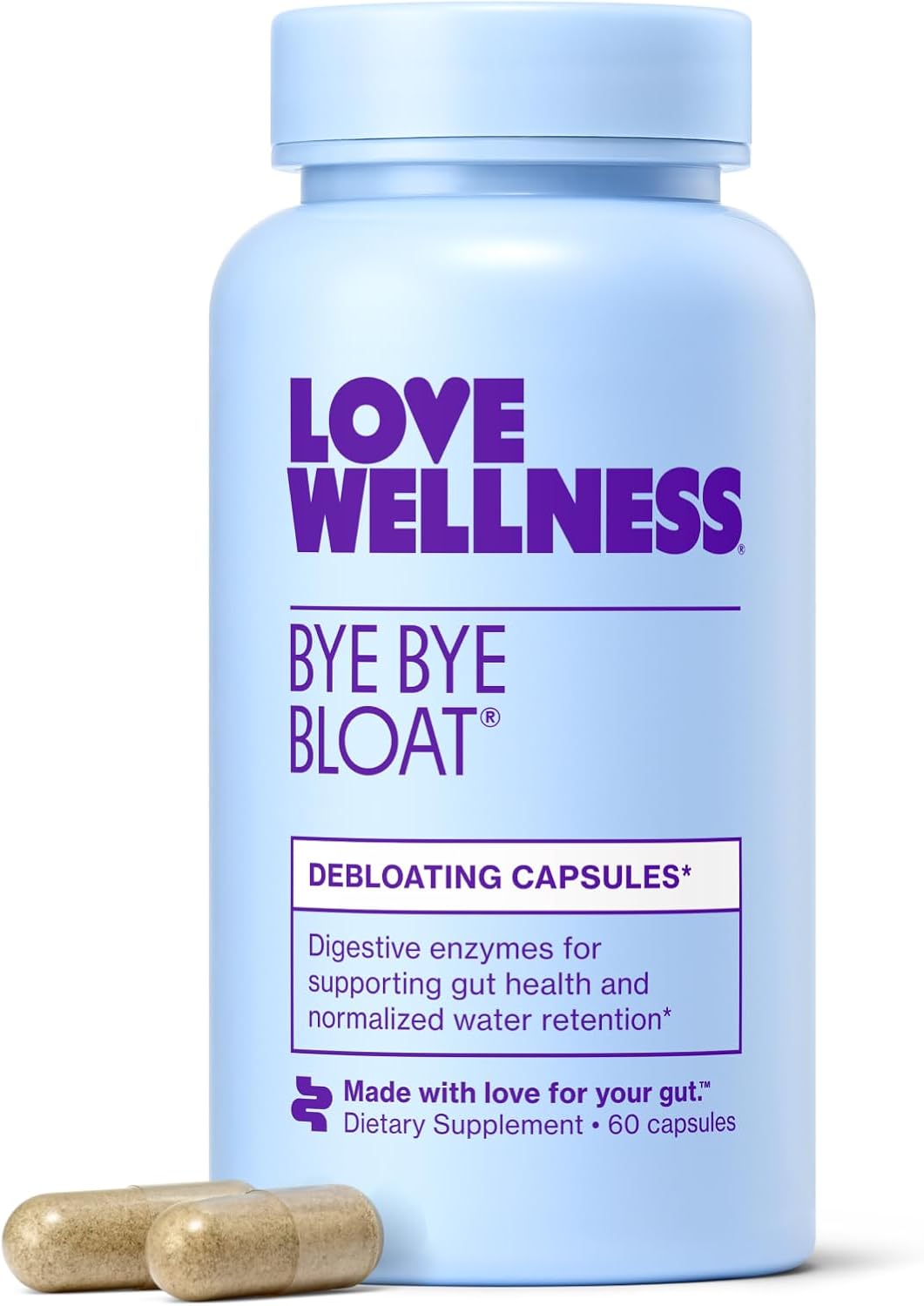 Love Wellness Bye Bye Bloat | Digestive Enzymes | 30-Day Supply | Capsules