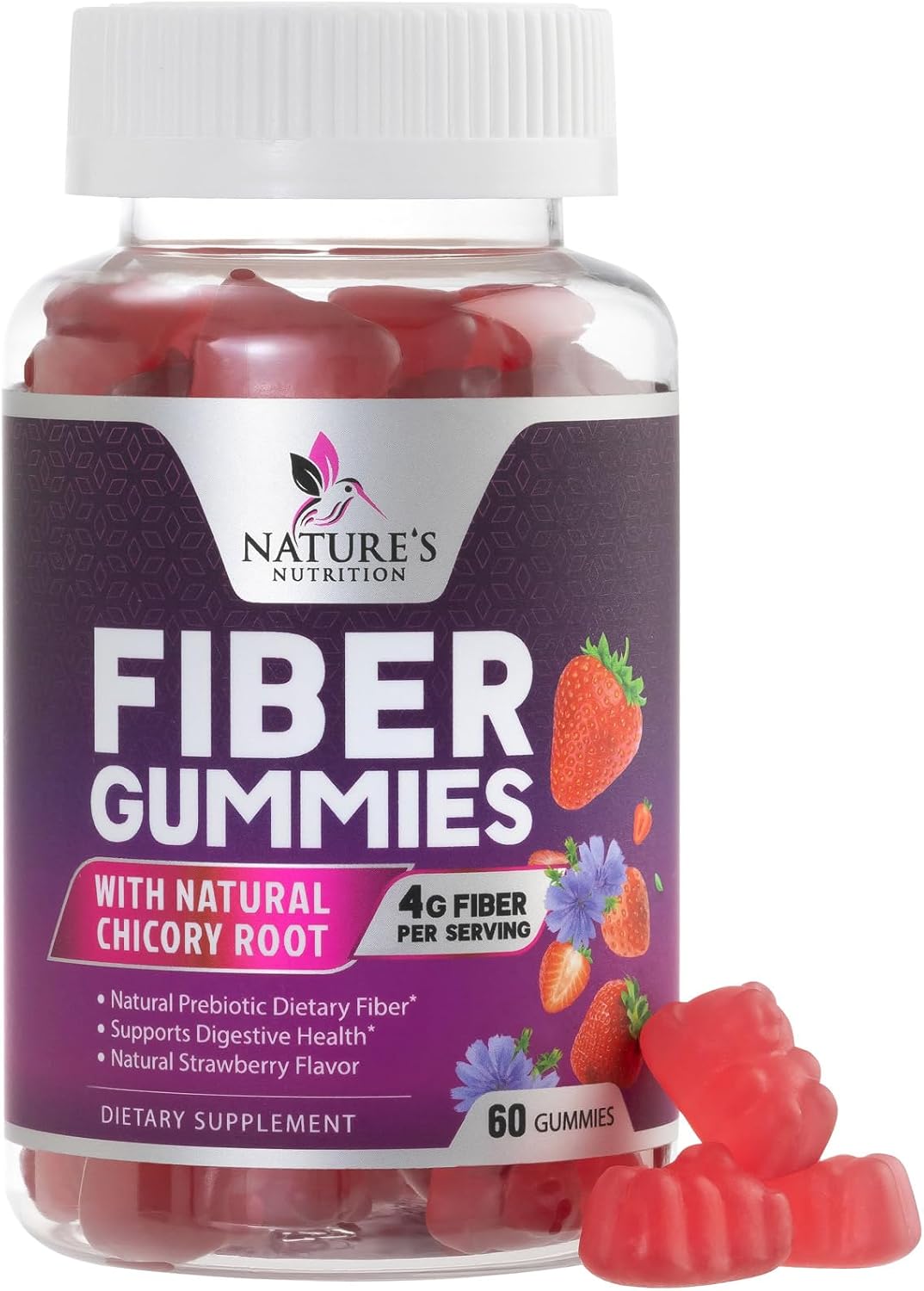 Fiber Gummies for Adults, 4g – Best Gut Health Fiber Supplement for Digestive Health & Regularity