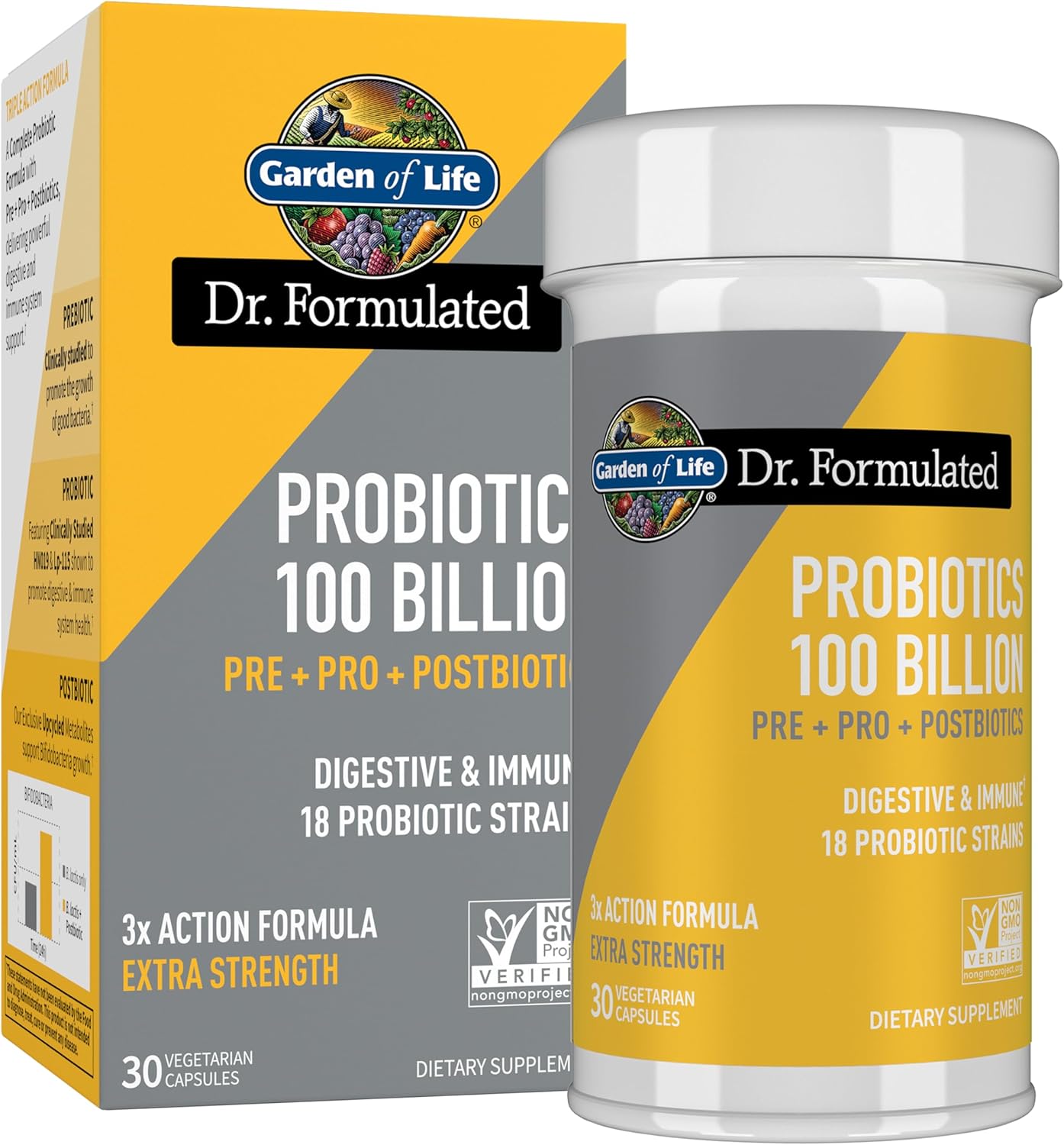 Garden of Life Dr. Formulated Pre, Post & Probiotics 100 Billion CFU, 30ct